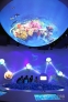 观众参与韩国丽水世博会中国馆内的球幕影像互动。当观众点击屏幕，场馆顶部的球面会有互动反应。新华社记者姚琪琳摄