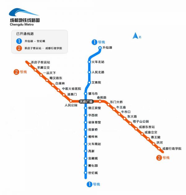 成都地铁1,2号线一期线路均采用计程计时